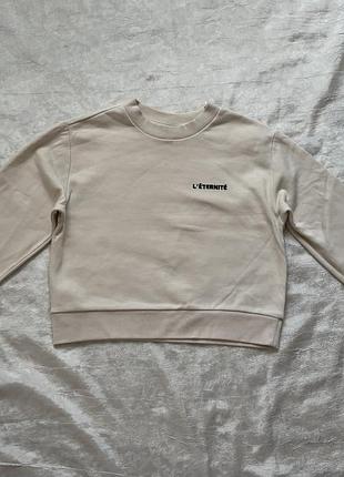 Світшот жіночий  короткий бежевий h&m xxs