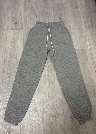 Спортивні штани h&m сірі з кишенями та манжетами
