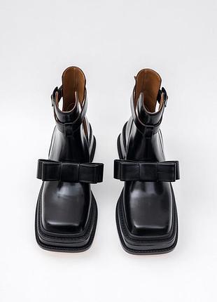 Shushu/tong bow boots 🖤 дизайнерські шкіряні черевики з бантами, 39
