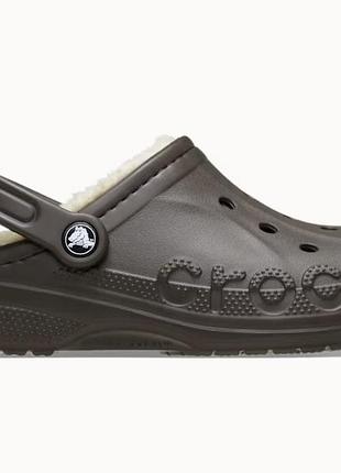 Сабо чоловічі crocs утеплені коричневі