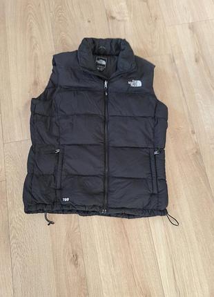 Жилетка the north face чорна 700 пух