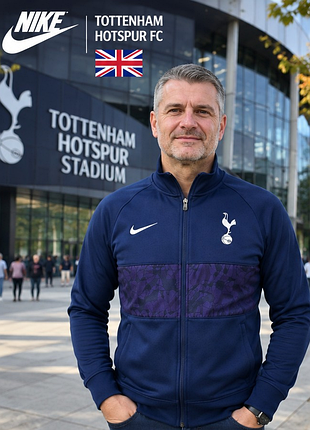 Чоловіча олімпійка nike tottenham hotspur fc xs (44) темно-синя, футбольна кофта на блискавці, англія