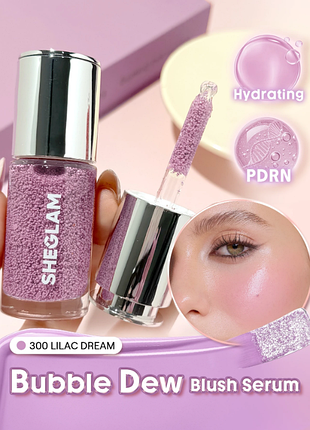Жидкие румяна-сыворотка sheglam bubble dew blush serum - 300 lilac dream (6370-300)