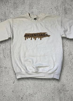 Белый свитшот на флисе balenciaga