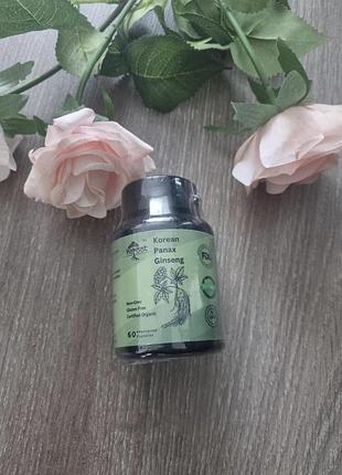 Дієтична добавка heroot korean panax ginseng (корейський женьшень), 60 капсул — нова