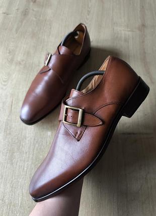 Стильные мужские кожаные туфли монки giuseppe maurizio,  made in italy, р.41.