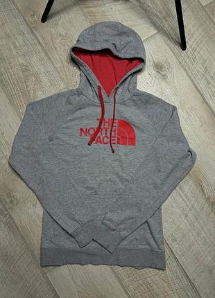 Худі жіноче the north face сіре з червоним логотипом розмір s