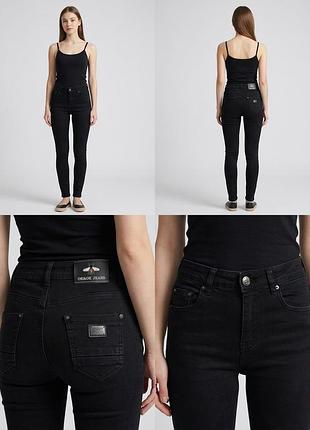 Жіночі джинси скіні osaok jeans чорні з високою посадкою