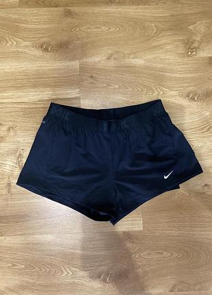 Шорти жіночі nike 2-в-1 чорні для бігу та тренувань