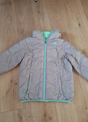 Куртка the north face сіра салатово-жовта