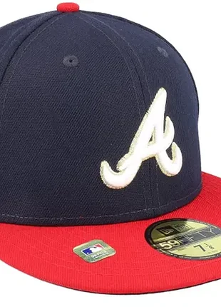 Дитяча бейсболка atlanta braves mlb21 gold 59fifty navy/red fited size 7 (55,8 cm)