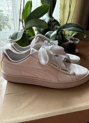 Кросівки puma basket білі шкіряні 38 розмір 24,5 см устілка