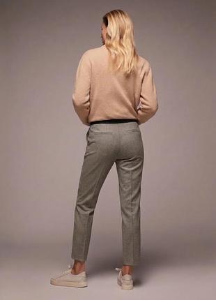 Женские брюки zara классические зауженные с эластичным поясом серые коричневые костюмные штаны с разрезами на резинке вискоза мягкие деловые офисные