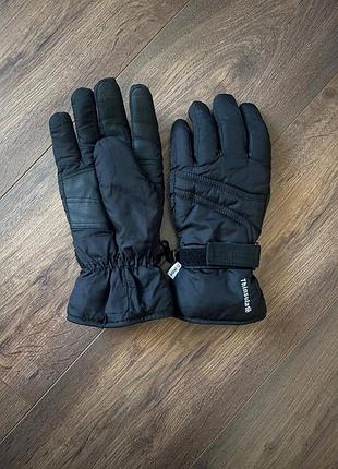 Черные зимние варежки etirel thinsulate для лыж и сноуборда size 8.5 с утеплителем оригинал