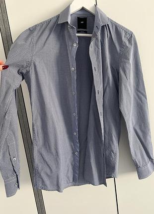 Чоловіча сорочка h&m у клітинку slim fit