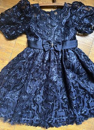 Темно синя святкова сукня  badgley mischka