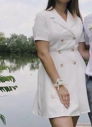 Коротка біла сукня-піджак m-l 4