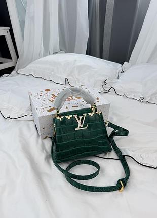 Louis vuitton capucines mini green croco