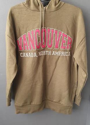 Худі хакі з написом vancouver