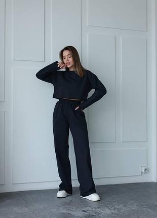 Актуальний трендовий мягенький костюм у рубчик new collection uk 6/uk8 xs/s 34/36🔥🔥🔥