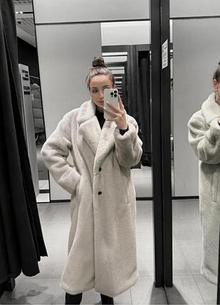 Хутряне пальто zara еко шуба zara