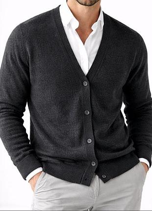 Кардиган чоловічий boss сірий меланж slim fit