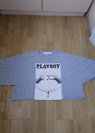Футболка укороченная р.1269. playboy missguided