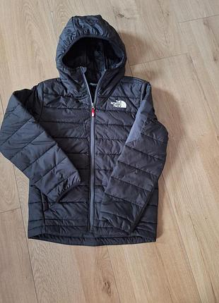 Куртка the north face стьобана з капюшоном чорна