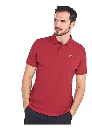 Поло футболка чоловіча barbour piqué polo бордо р. м 100% бавовна