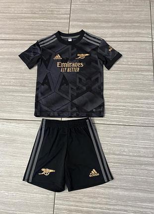 Футбольна форма для дітей adidas arsenal london 22/23, чорна, 116 см-122см