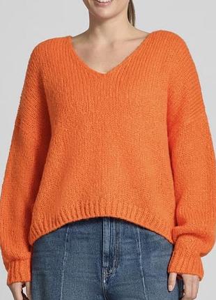 Пухнастий светр преміум-якості від бренду neo noir (модель cofo fluffy knit blouse) у соковитому помаранчевому кольорі