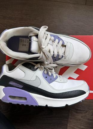 Кросівки nike air max 90 біло-фіолетові, розмір 38, устілка 24,5 см