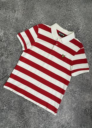 Чоловіче поло lyle & scott у червоно-білу смужку