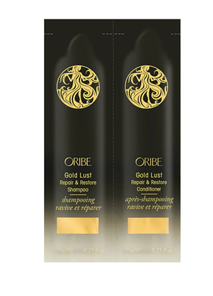 Набор пробников для волос шампунь кондиционер oribe gold lust repair &amp; restore 7 мл+7 мл