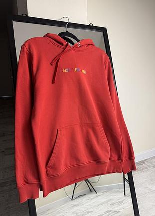 Худі calvin klein jeans червоне з вишивкою, розмір m/s