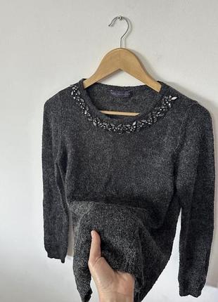 Джемпер жіночий marks & spencer сірий з декором