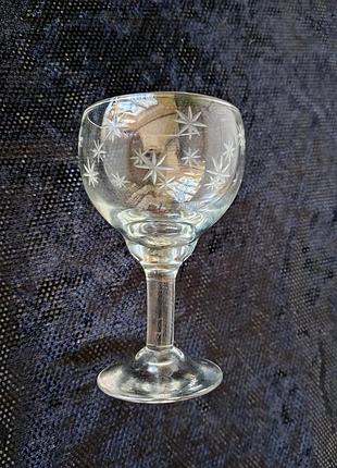 Винтаж набор рюмки рюмки лафитники "снежинки" 6 штук см лафитники рюмки