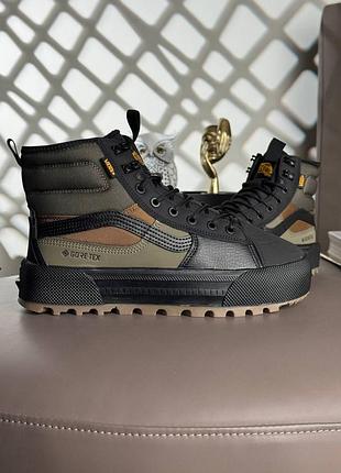 Женские кроссовки vans sk8-hi mte-3 fur w khaki black