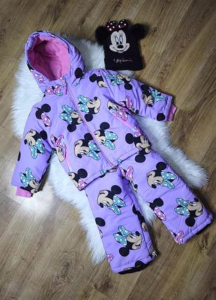Зимовий комбінезон disney для дівчинки (куртка та штани) з принтом мінні маус