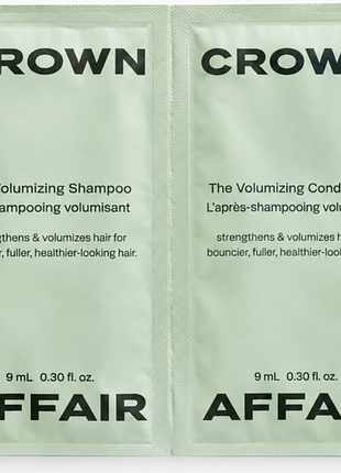 Набір пробників для догляду за тонким волоссям crown affair the volumizing shampoo the volumizing conditioner 2*9 мл