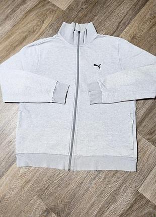 Мужская серая кофта puma на молнии , размер l .