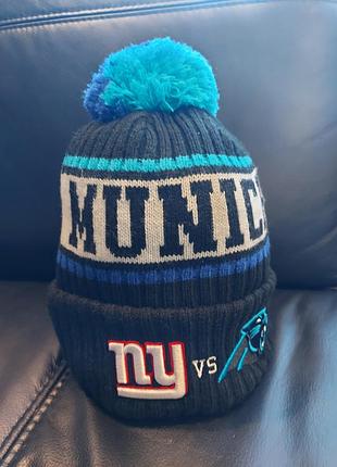 Шапка з помпоном на флісі new era (new york panthers) nfl