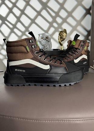 Женские кроссовки vans sk8-hi mte-3 fur w black brown