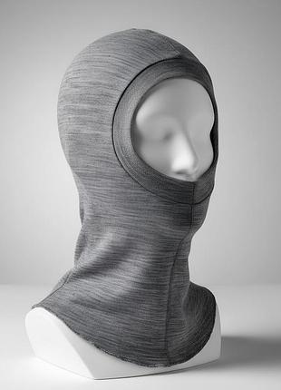 Новая шерстяная термо шапка - шлем балаклава из шерсти и шелка made in finland one size