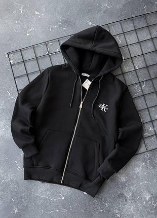 Чоловіча тепла зіп худі на флісі calvin klein