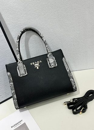 Женская сумка prada, сумка прада, деловая сумка, офисная сумка, брендовая сумка чорний