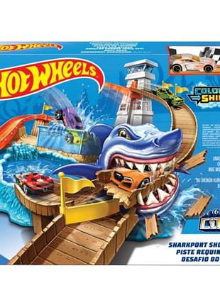 Трек hot wheels city sharkport showdown з машинками colour shifters