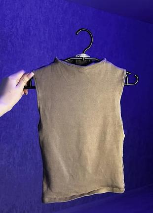 Топ жіночий zara коричневий без рукавів