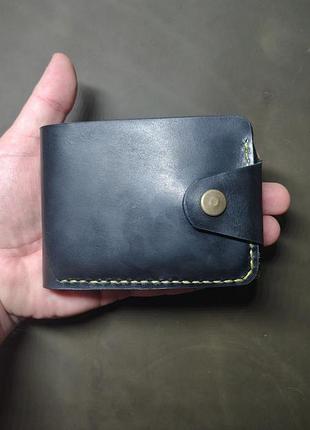 Гаманець чоловічий hidden luxury edc біфолд шкіряний чорний ручної роботи