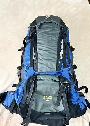 Туристичний рюкзак deuter aircontact 60+10 sl синьо-сірий